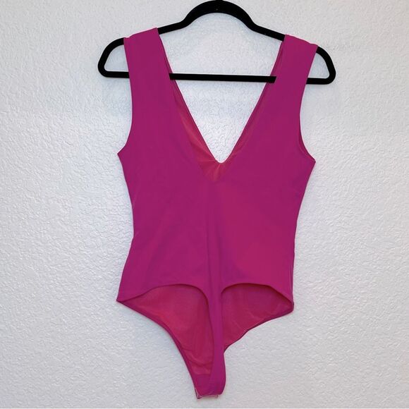Intimately Free People Keep It Sleek Duo Bodysuit in Fuchsia size Medium - Picture 3 of 12